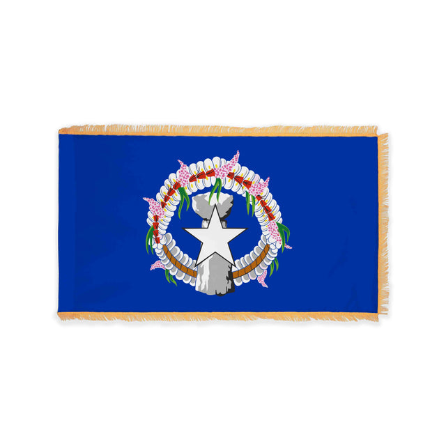 Northern Marianas flag with pole sleeve and fringe