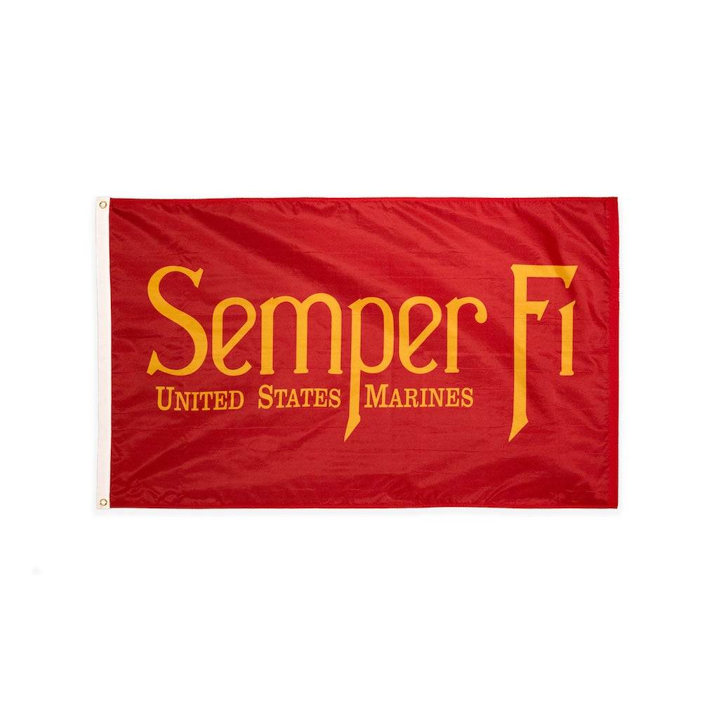 Nylon Marine Corps Semper Fi flag with grommets