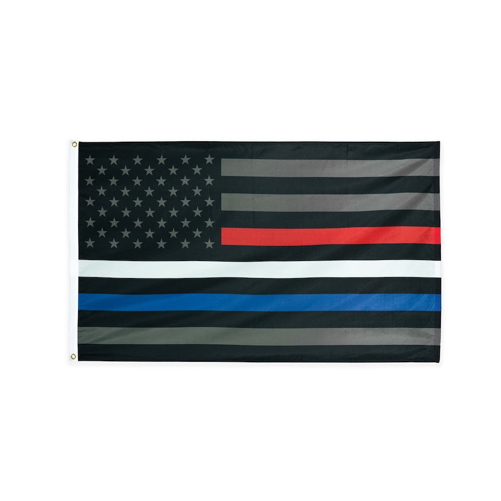 Nylon Thin Red White Blue Line American Flag with grommets