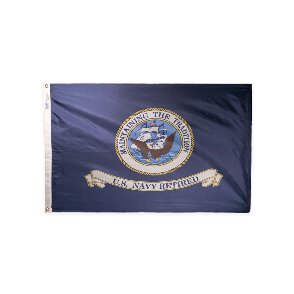 Nylon US Navy retired flag with grommets