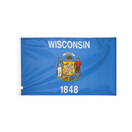 Nylon Wisconsin state flag with grommets