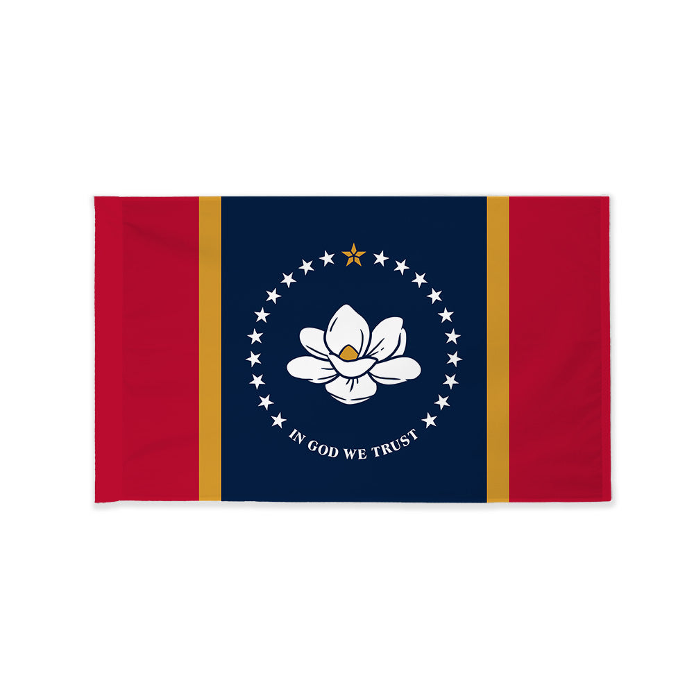 Mississippi state flag with pole sleeve