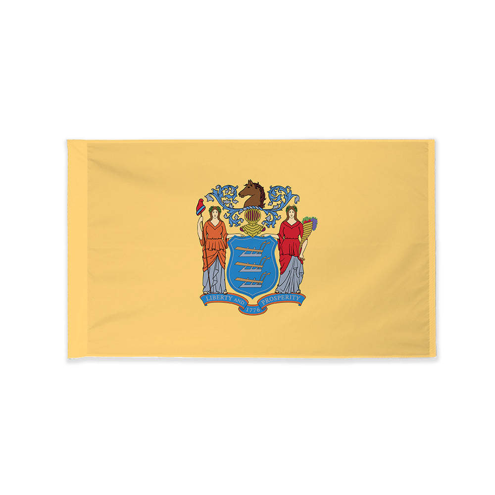 New Jersey state flag with pole sleeve