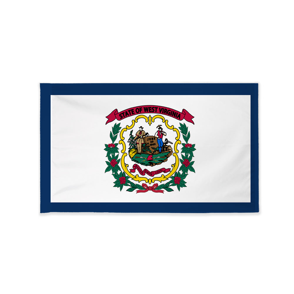 West Virginia state flag with pole sleeve