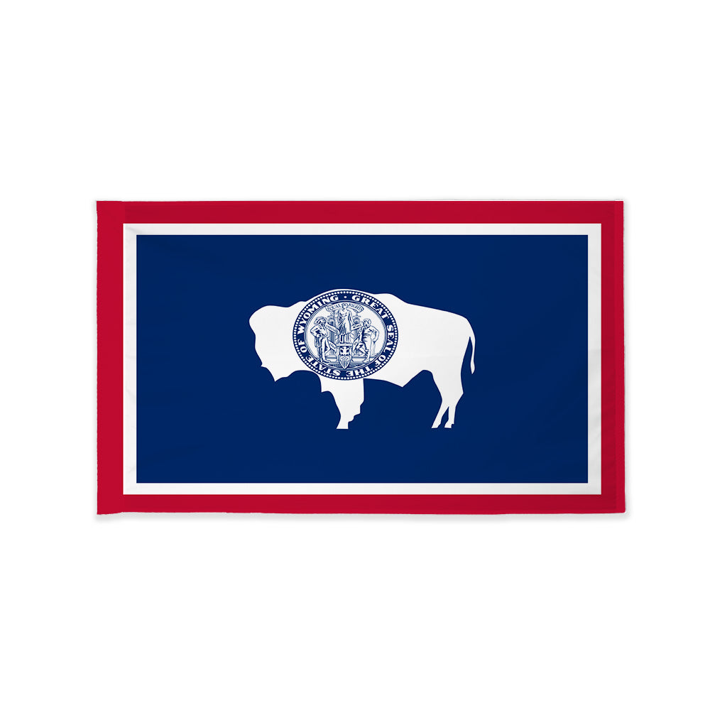Wyoming state flag with pole sleeve