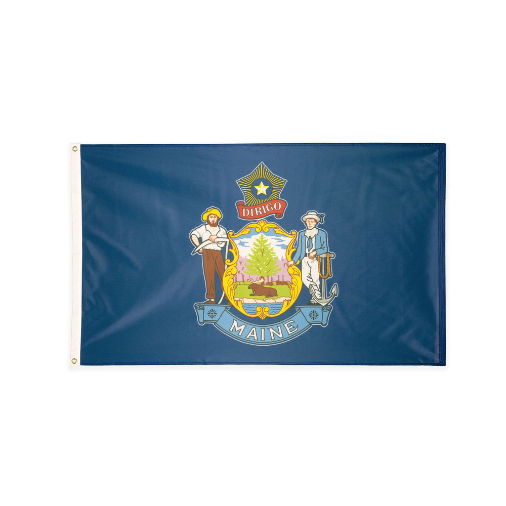 Polyester Maine state flag with grommets