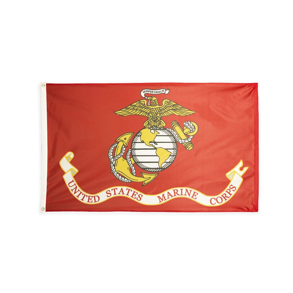 Polyester Marine Corps flag with grommets