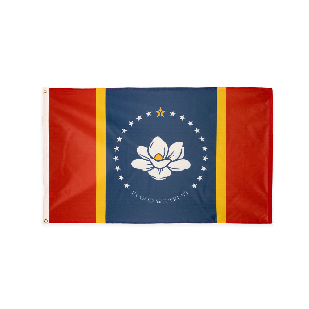 Polyester Mississippi state flag with grommets