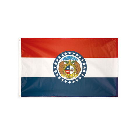 Polyester Missouri state flag with grommets