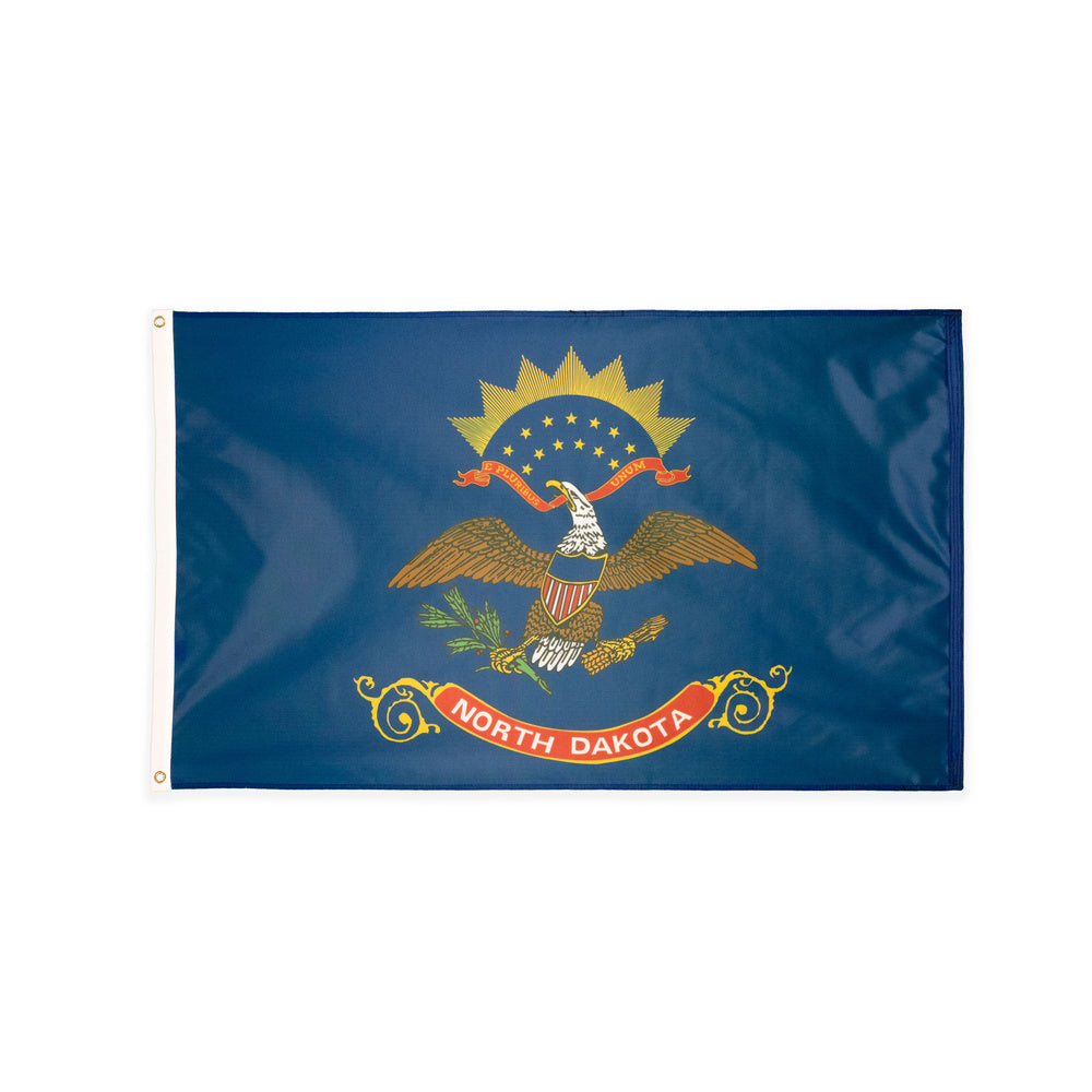 Polyester North Dakota state flag with grommets