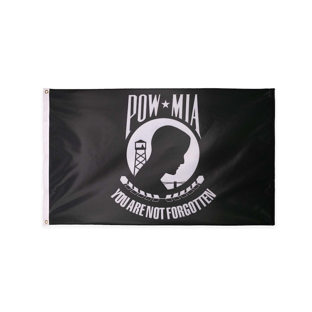 Polyester single reverse POW/MIA flag with grommets