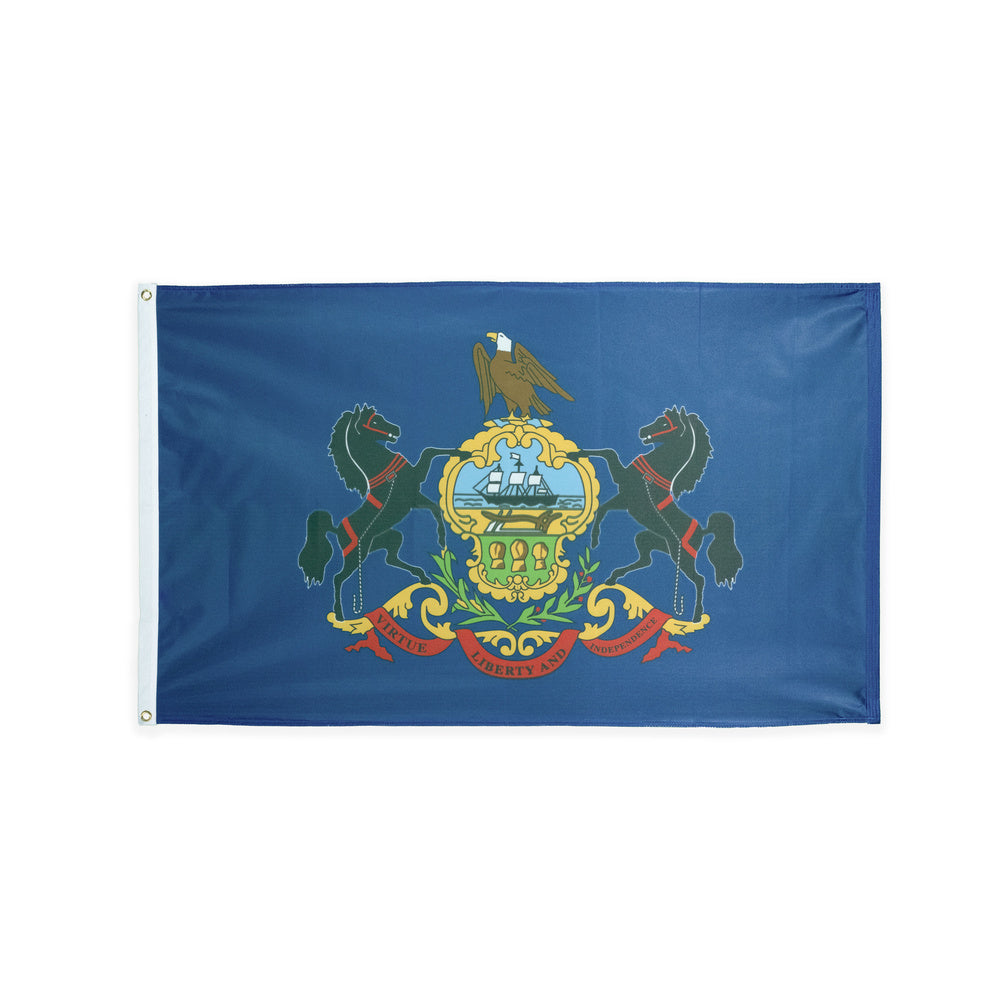 Polyester Pennsylvania state flag with grommets