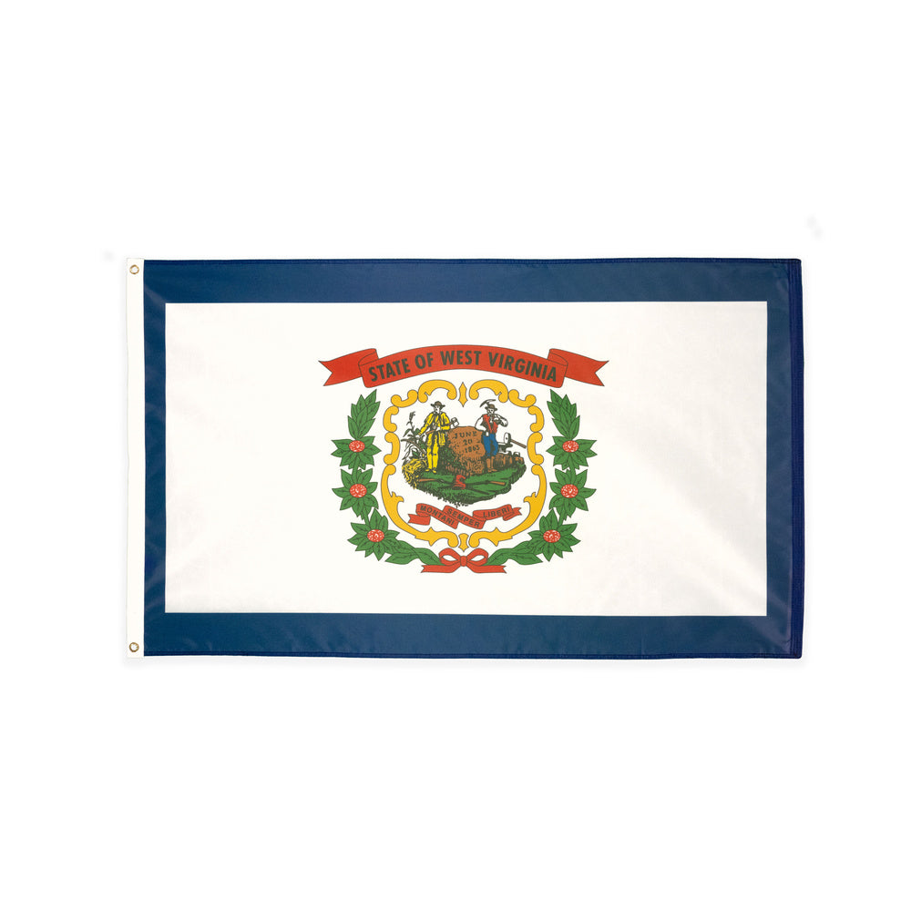 Polyester West Virginia state flag with grommets