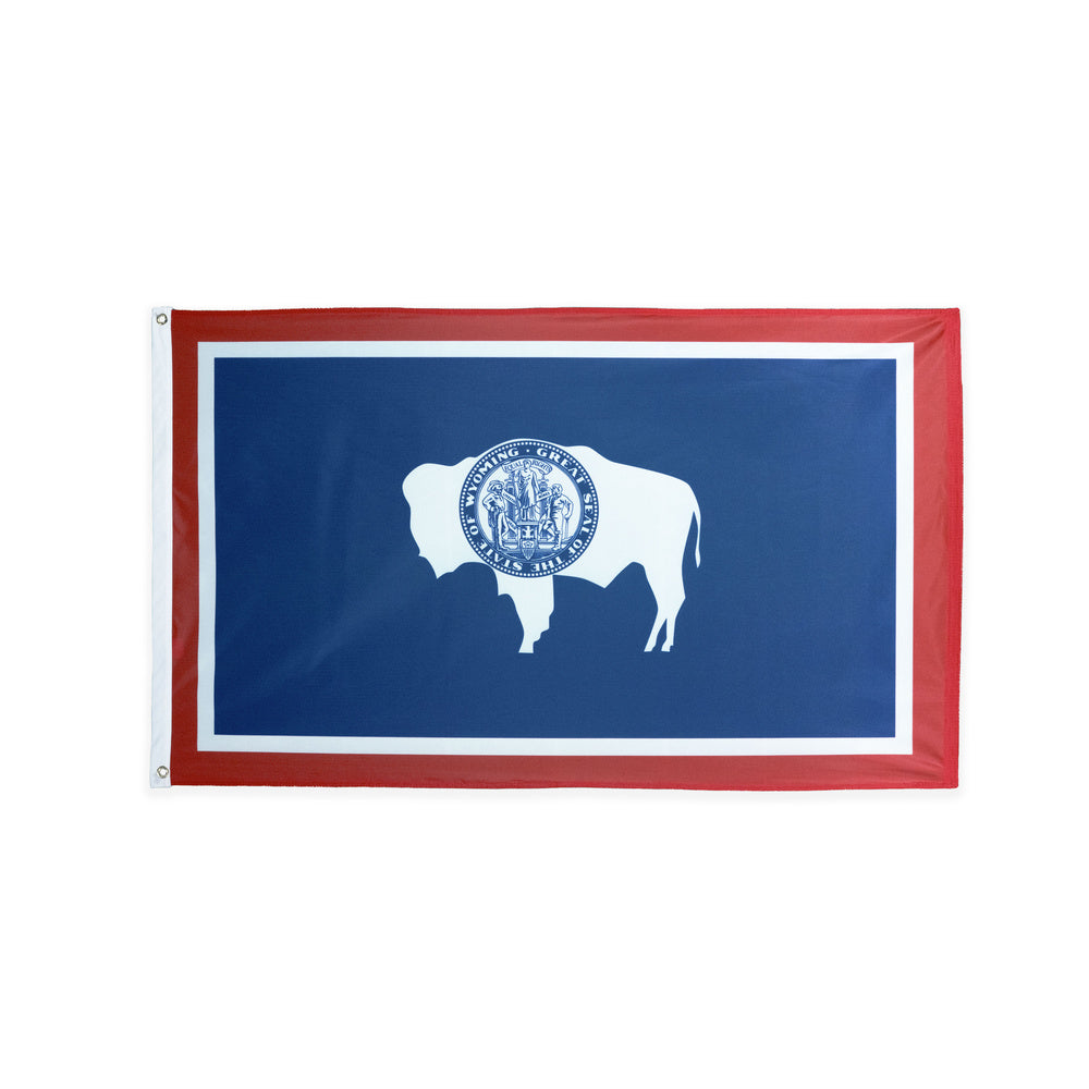 Polyester Wyoming state flag with grommets