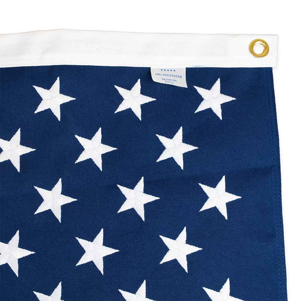 Reinforced Polyester American flag heading and grommets