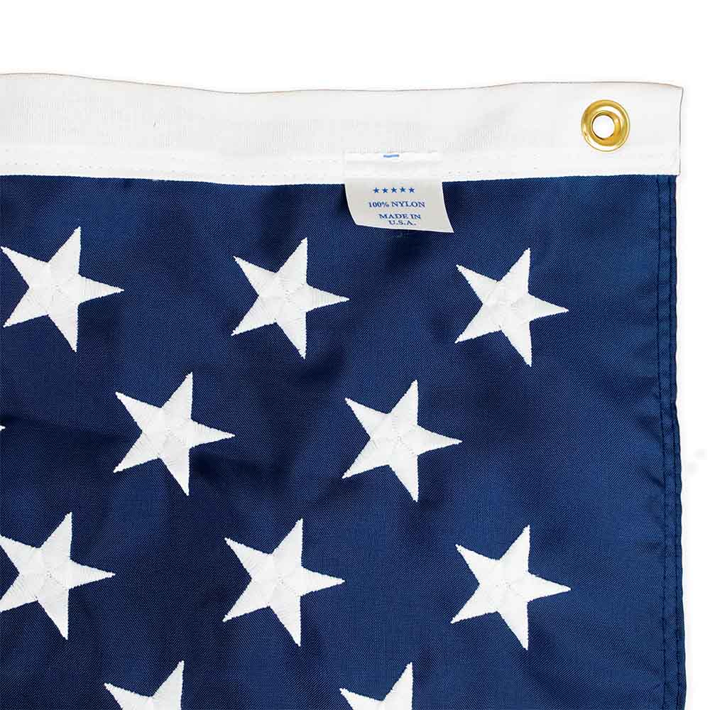 Standard Nylon American flag heading and grommets