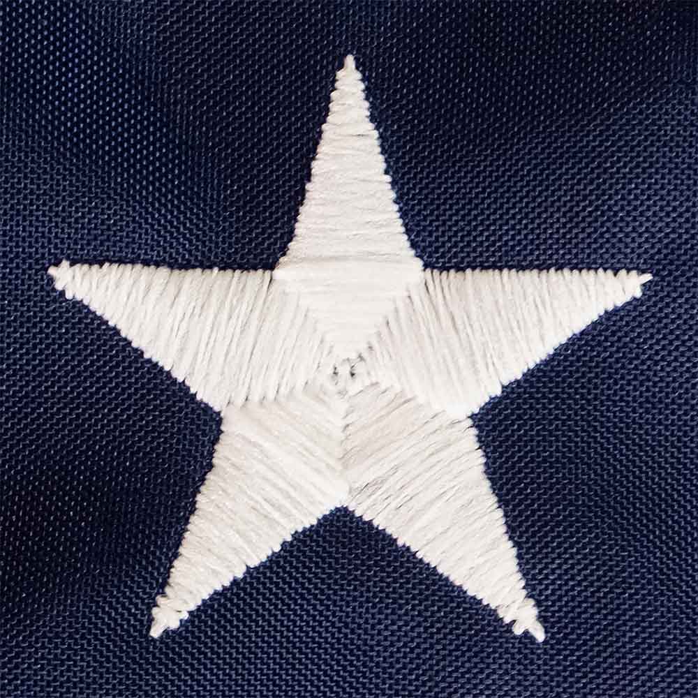 Standard Nylon American flag embroidered star
