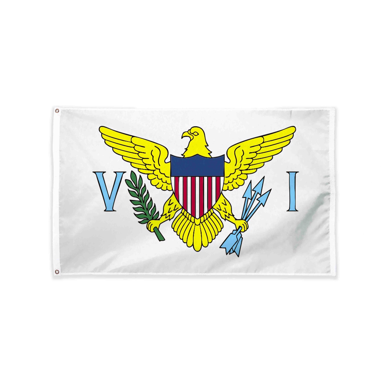 US Virgin Islands flag with grommets