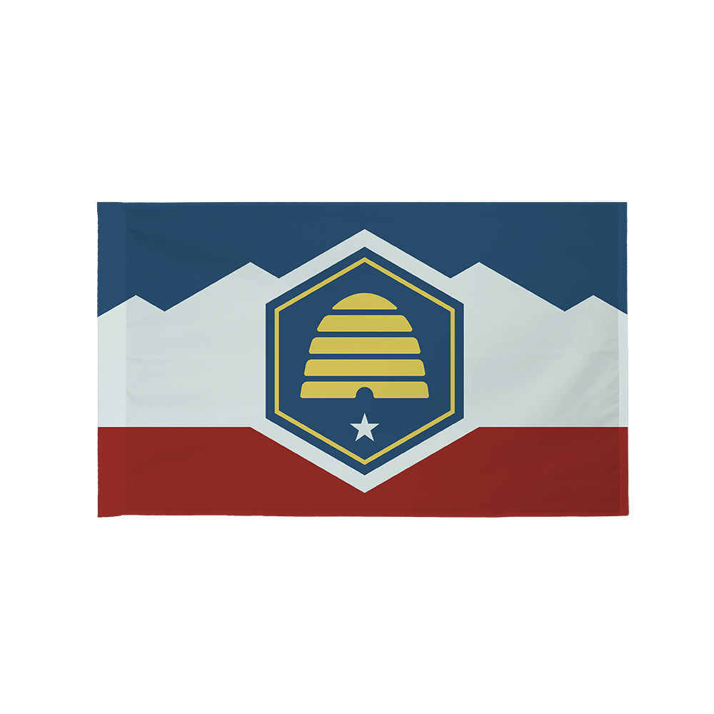 Utah state flag with pole sleeve