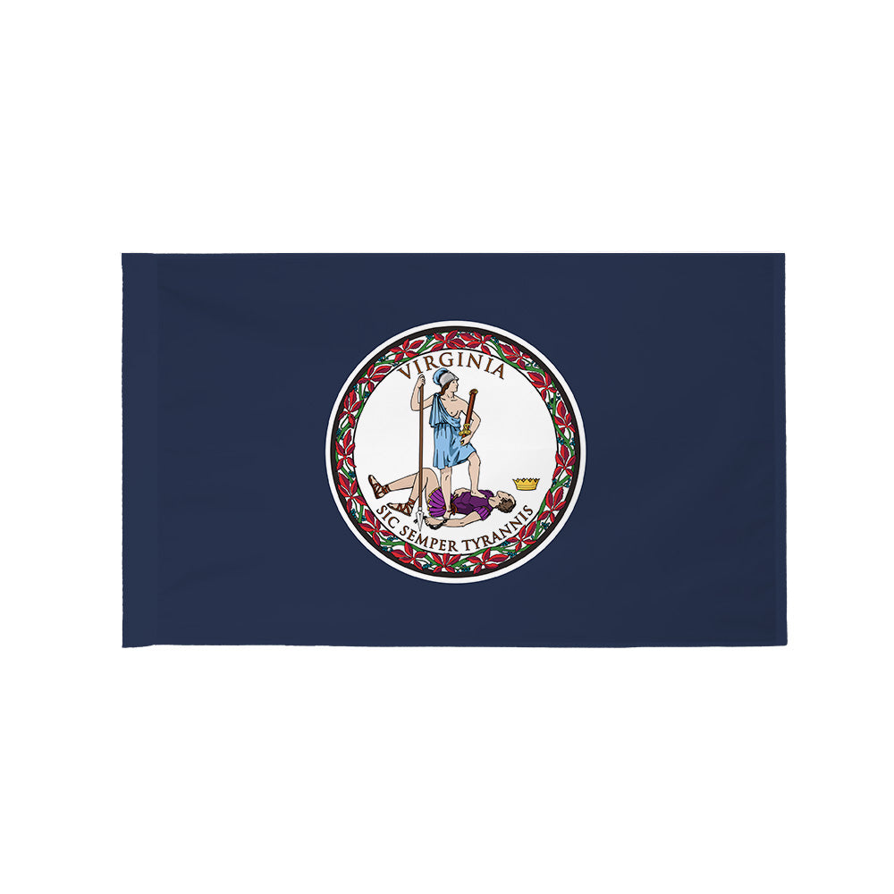 Virginia state flag with pole sleeve