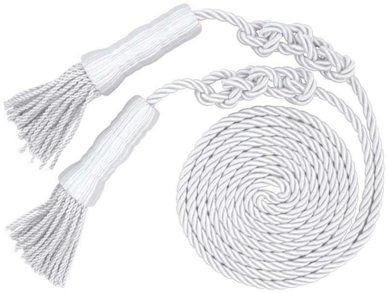 White cord and tassel for indoor flag set