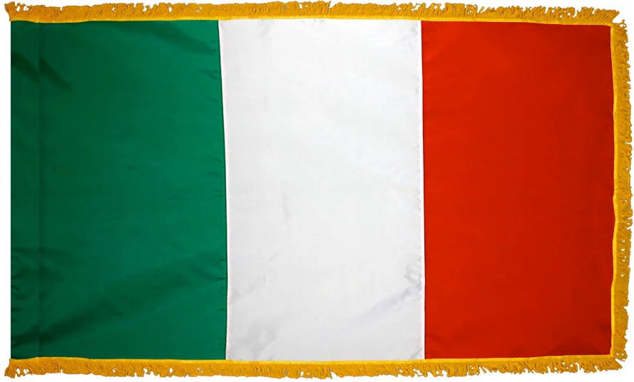 Italy Flag with Fringe - For Indoor Use