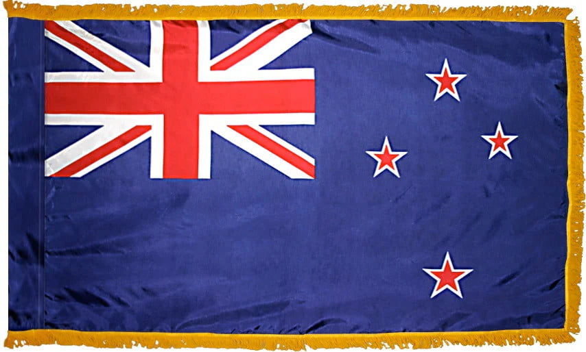 New Zealand Flag with Fringe - For Indoor Use