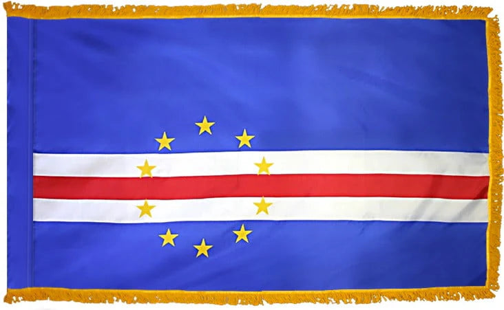 Cape Verde Flag with Fringe - For Indoor Use