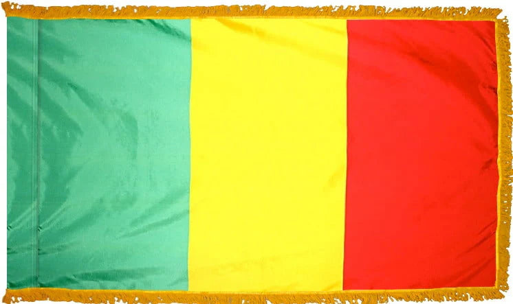 Mali Flag with Fringe - For Indoor Use