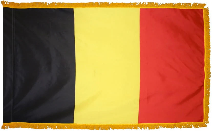 Belgium Flag with Fringe - For Indoor Use