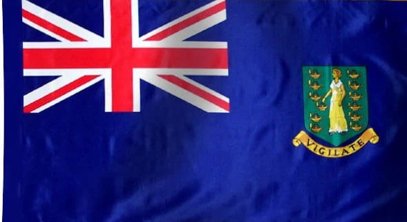 Virgin Islands British Flag with Pole Sleeve - For Indoor Use