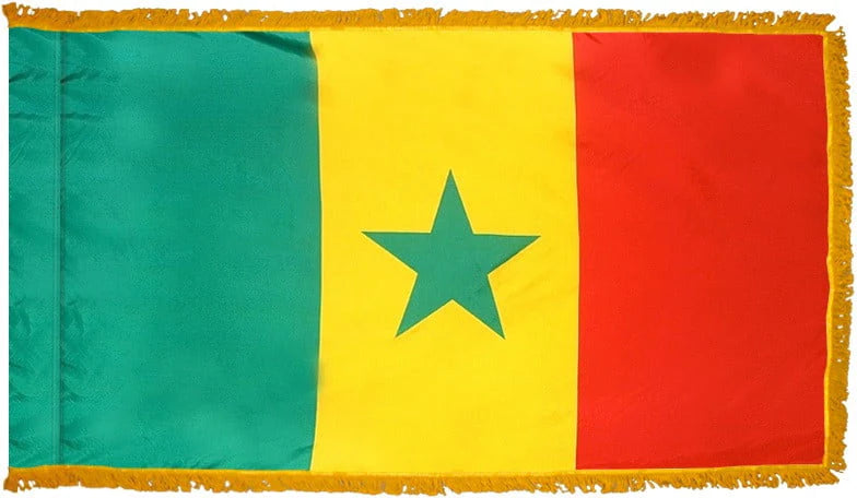 Senegal Flag with Fringe - For Indoor Use