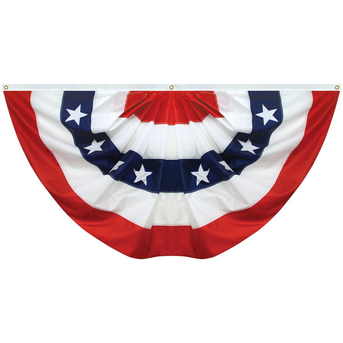 Full Fan - Red/White/Blue with Stars - Poly-Cotton - 3'x6'