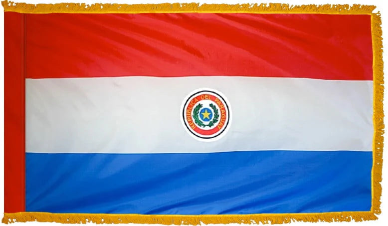 Paraguay Flag with Fringe - For Indoor Use