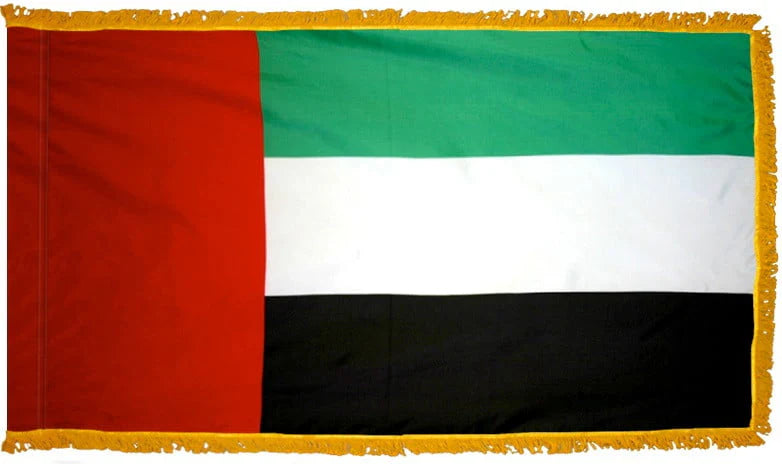United Arab Emirates Flag with Fringe - For Indoor Use