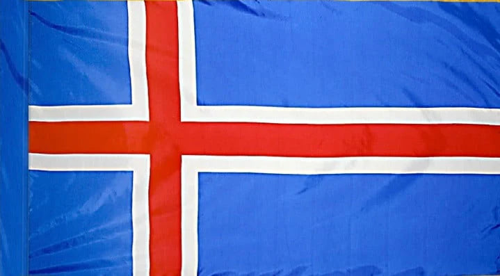Iceland Flag with Pole Sleeve - For Indoor Use