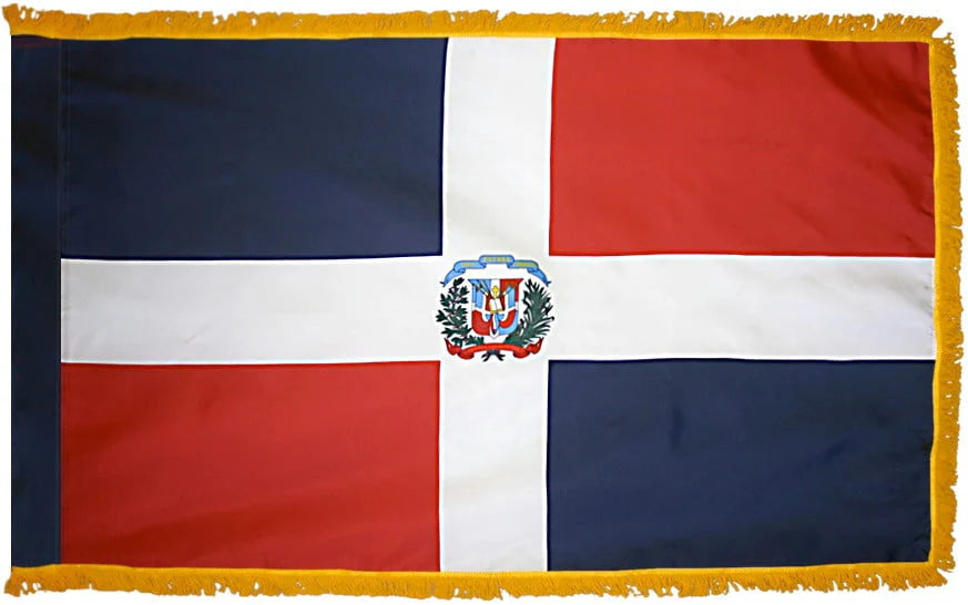 Dominican Republic Flag with Fringe - For Indoor Use