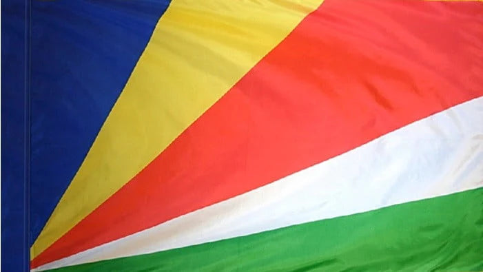 Seychelles Flag with Pole Sleeve - For Indoor Use