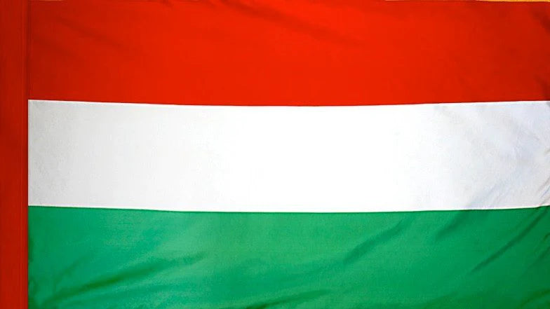 Hungary Flag with Pole Sleeve - For Indoor Use