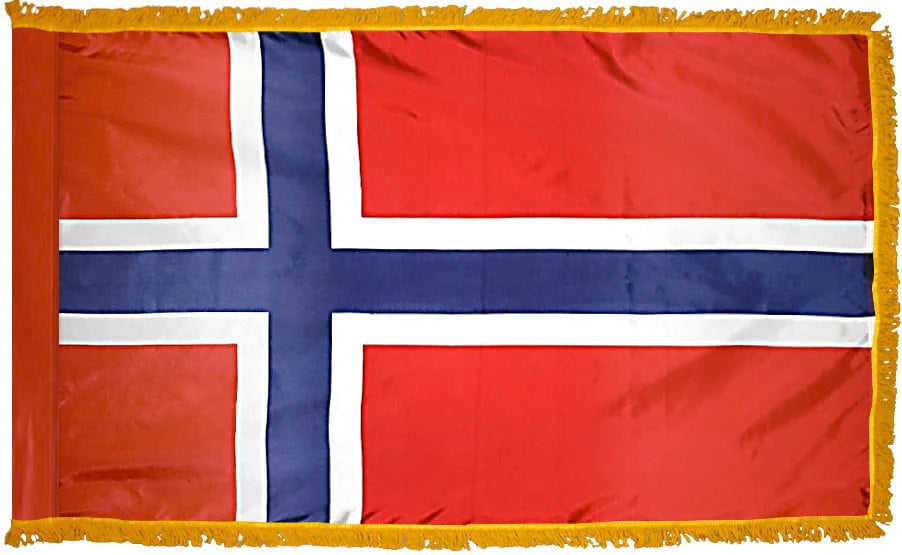 Norway Flag with Fringe - For Indoor Use