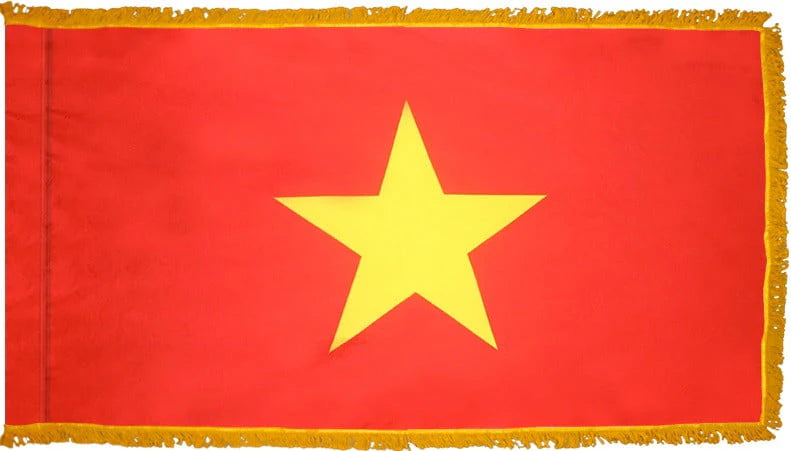 Vietnam Flag with Fringe - For Indoor Use