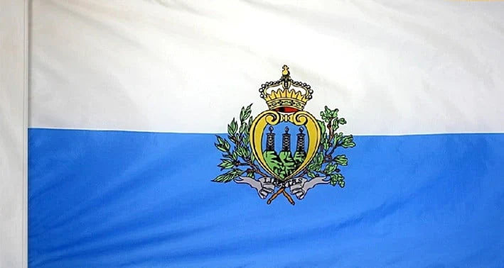 San Marino Flag with Pole Sleeve - For Indoor Use