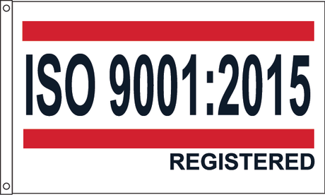 ISO 9001:2015 Flag Red/White/Blue Design