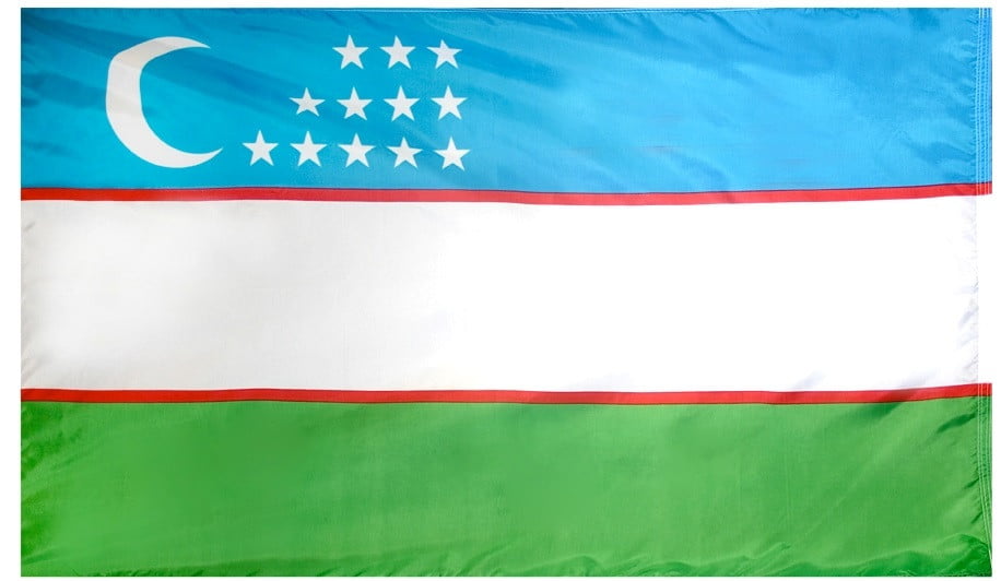 Uzbekistan - Outdoor Flag with heading & grommets