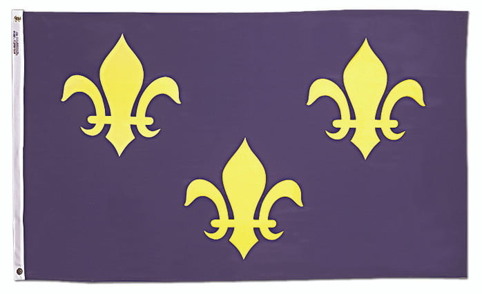 French Fleur de Lis Flag - 3'x5' - For Outdoor Use
