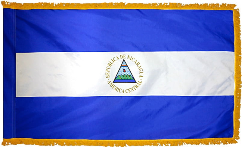 Nicaragua Flag with Fringe - For Indoor Use Questions & Answers