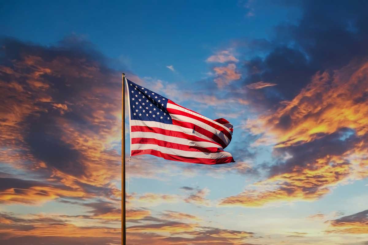 The meaning of the colors red, white, and blue on the American flag