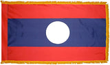 Laos Flag with Fringe - For Indoor Use