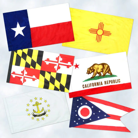 Set of All 50 State Flags with Pole Sleeve - For Indoor Use