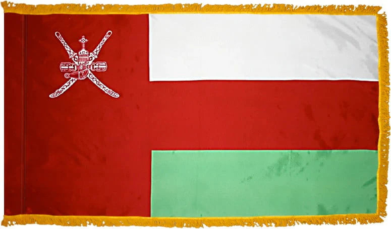 Oman Flag with Fringe - For Indoor Use